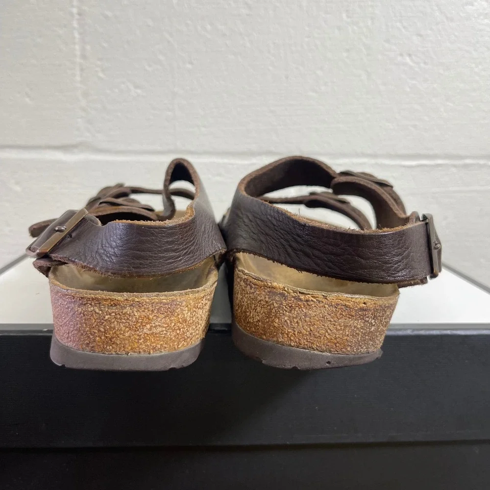 Birkenstock Milano Brown Leather Slingback Sandals Men's Size 42 EU/9 US